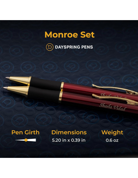 Conjunto de Bolígrafo y Lápiz Grabado Dayspring Rojo Conjunto de Bolígrafo y Lápiz Grabado Dayspring Rojo