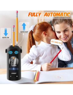 Sacapuntas Eléctrico Automático AFMAT Negro 7-11.5mm Recargable 2