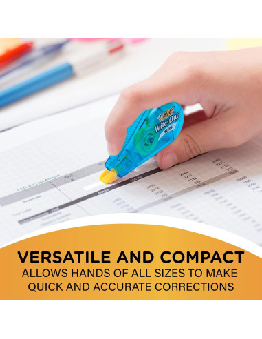 Cinta de Corrección Mini BIC Wite-Out, 12 Dispensadores, 5m