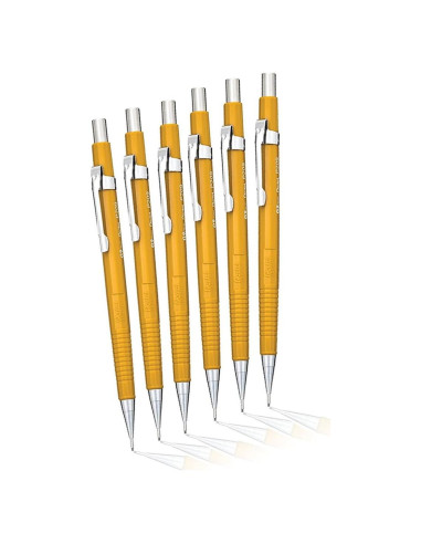 Lápiz de Dibujo Automático Pentel P290C 0.9mm Amarillo 6 Unidades