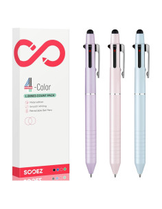 Bolígrafo Multicolor Sooetz 4 en 1 Retráctil Metal 1.0mm