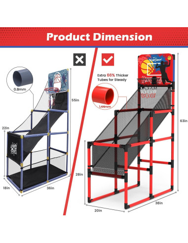 Juego de Arcade de Baloncesto EagleStone con Puntuación LED