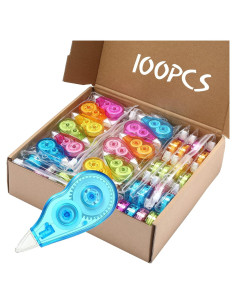 Chivao 100 Cintas Correctoras Multicolores 4m Oficina Escuela