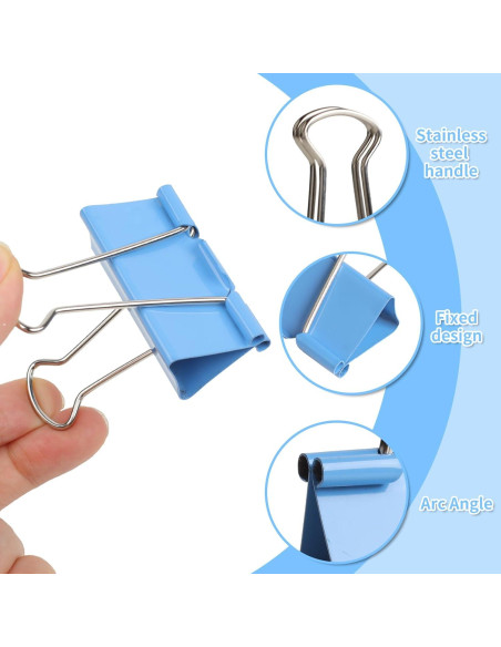 Clips de Carpeta Joyberg 125 Pcs Colores Mixtos 6 Tamaños