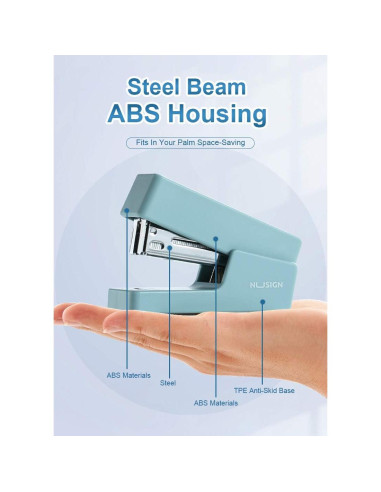 Mini Grapadora Leven Azul 20 Hojas con 640 Grapas