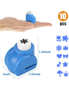 Perforadora de Papel LOVEINUSA 10 Formas Multicolor para Manualidades 2