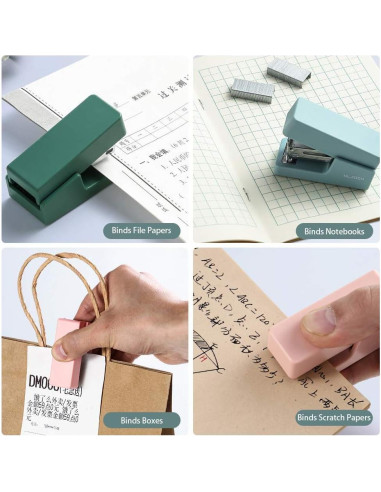 Mini Grapadora Leven Azul 20 Hojas con 640 Grapas