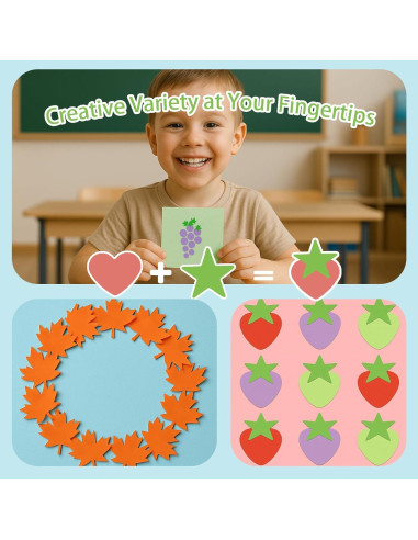 Perforadora de Papel LOVEINUSA 10 Formas Multicolor para Manualidades