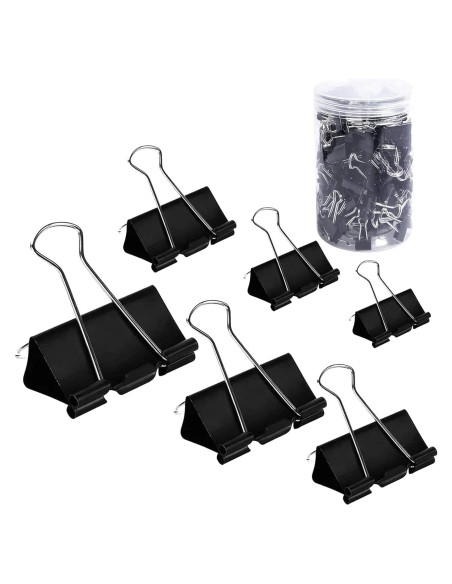 Clips de Encuadernación COLOGO 200 Unidades Variados 6 Tamaños