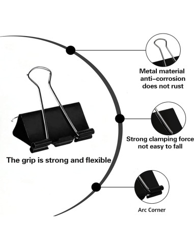 Clips de Encuadernación KAKAMINA 300 Piezas Tamaños Variados