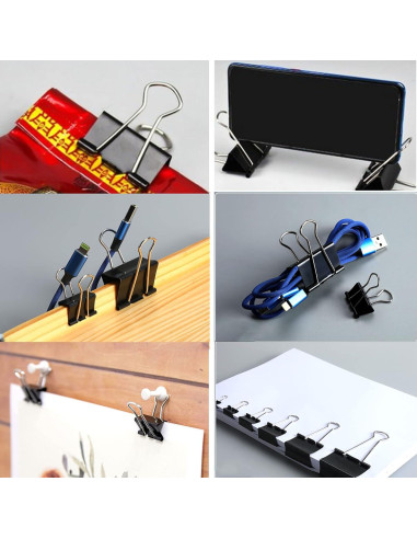 Clips de Encuadernación KAKAMINA 300 Piezas Tamaños Variados