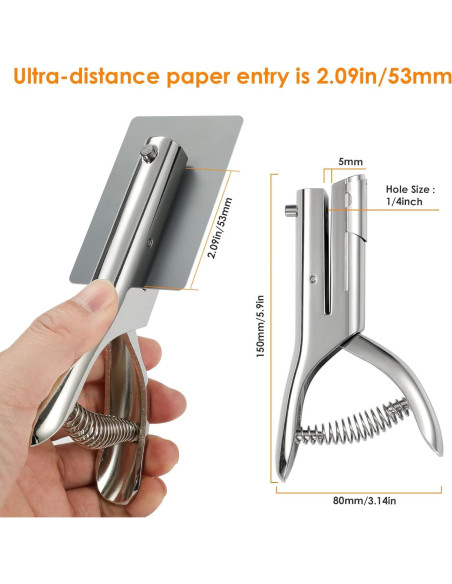 Perforadora de un solo agujero Rikolto 6mm portátil para papel