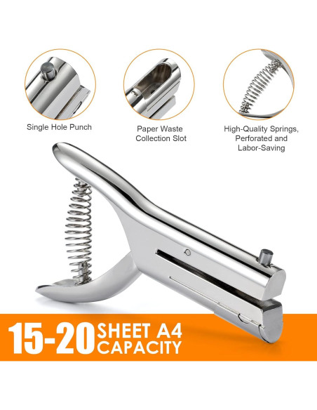 Perforadora de un solo agujero Rikolto 6mm portátil para papel