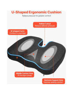 Cojín de Asiento VEVOR Gel y Espuma de Memoria 0.89 kg 2