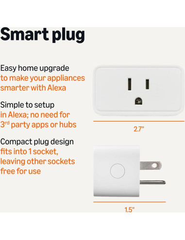 Enchufe Inteligente Amazon Basics, Control por Voz, 4 Unidades