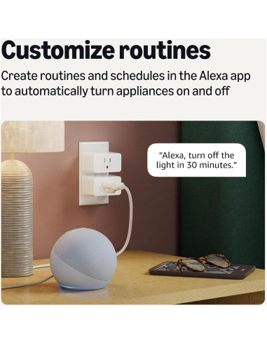 Enchufe Inteligente Amazon Basics, Control por Voz, 4 Unidades