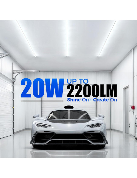 Barrina 6 Lámparas LED T5 1.2m 20W 2200lm Luz Blanca 6500K