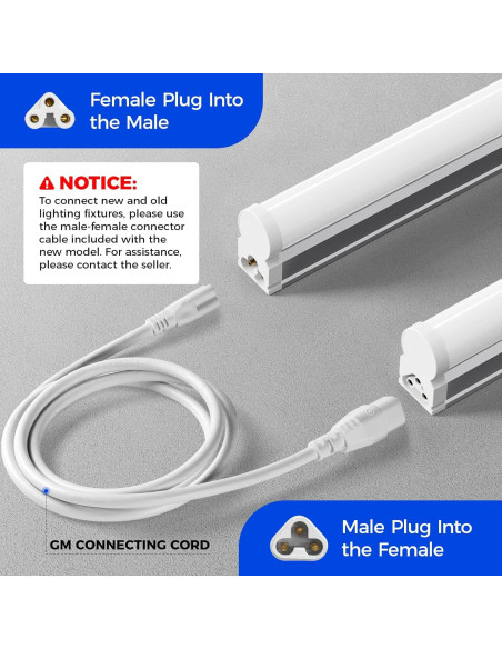 Barrina 6 Lámparas LED T5 1.2m 20W 2200lm Luz Blanca 6500K