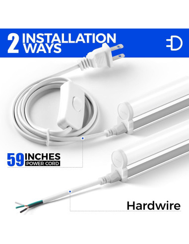 Barrina 6 Lámparas LED T5 1.2m 20W 2200lm Luz Blanca 6500K