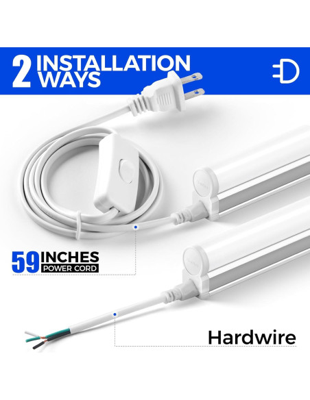 Barrina 6 Lámparas LED T5 1.2m 20W 2200lm Luz Blanca 6500K