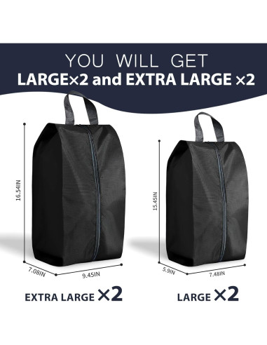 Bolsas de Viaje para Zapatos MiHeeHome - Paquete de 4 Impermeables