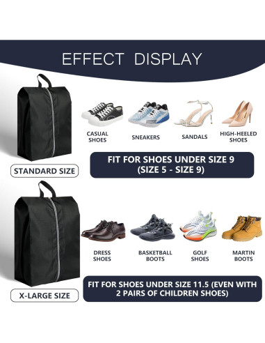 Bolsas de Viaje para Zapatos MiHeeHome - Paquete de 4 Impermeables