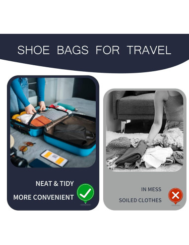 Bolsas de Viaje para Zapatos MiHeeHome - Paquete de 4 Impermeables