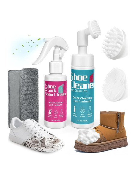 Kit de limpieza de zapatos sin agua 2025 - 7Oz + spray 4.2Oz