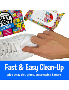 Toallitas Limpiadoras de Zapatos Silly Feet - 60 Unidades Aroma Chicle 2