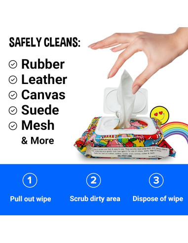 Toallitas Limpiadoras de Zapatos Silly Feet - 60 Unidades Aroma Chicle