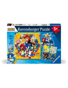 Rompecabezas Ravensburger Sonic 3 x 49 Piezas para Niños