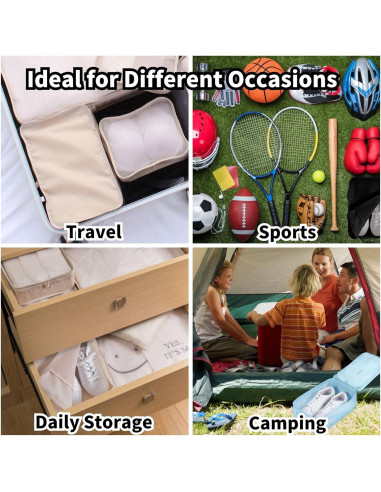 Bolsa de Viaje para Zapatos TIANZONG Beige - 2 Paquetes