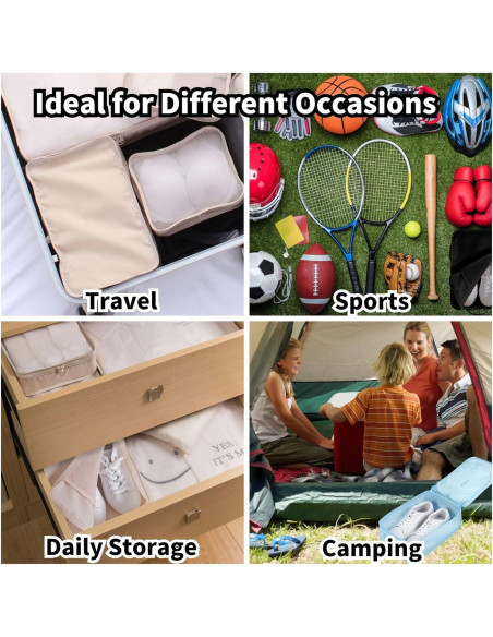 Bolsa de Viaje para Zapatos TIANZONG Beige - 2 Paquetes