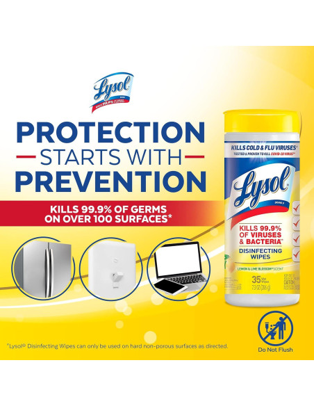 Toallitas Desinfectantes Lysol 105 Unidades Flor de Limón