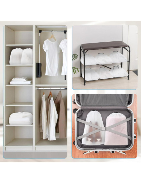 Vivinin 18 Bolsas para Zapatos 30cm x 40cm - Almacenamiento Viaje