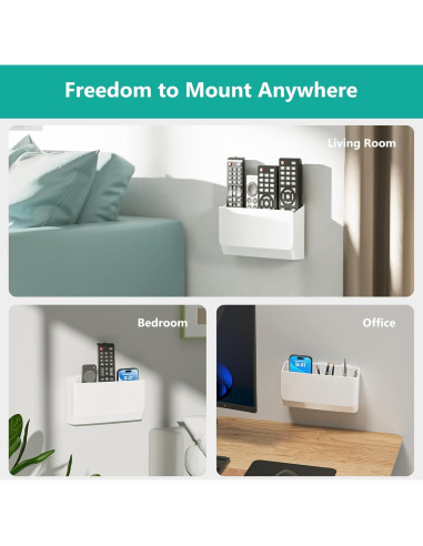 Soporte de Control Remoto WALI 20.32 cm Adhesivo Blanco - 2 Unidades