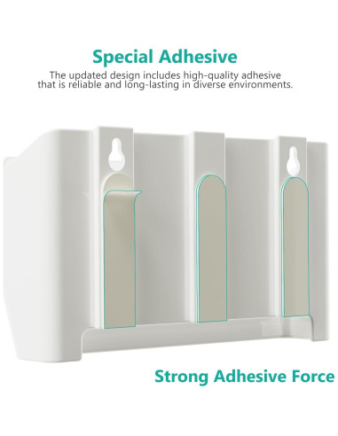 Soporte de Control Remoto WALI 20.32 cm Adhesivo Blanco - 2 Unidades