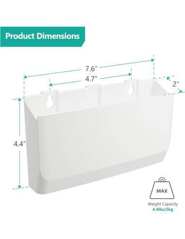 Soporte de Control Remoto WALI 20.32 cm Adhesivo Blanco - 2 Unidades