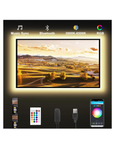 Tira LED RGBWW Bluetooth Tatazone 60-65" Ajustable 3000K-6500K