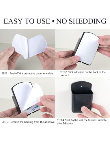 Soporte de Control Remoto SIBRANT 2 Pcs Autoadhesivo Negro