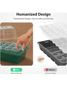 Bandeja para Iniciar Semillas POROLIR 10PCS Verde 12 Celdas 2