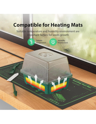 Bandeja para Iniciar Semillas POROLIR 10PCS Verde 12 Celdas