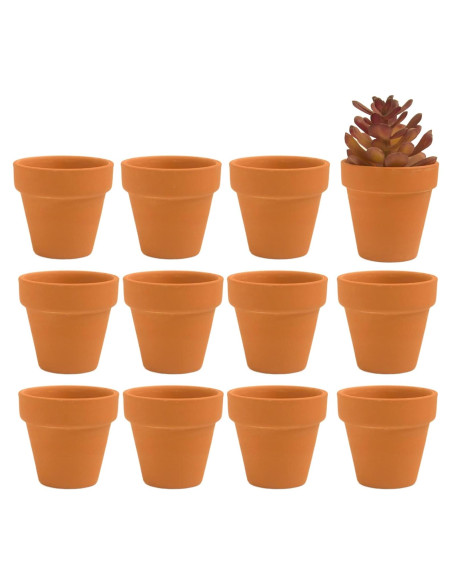 12 Macetas de Arcilla Terracota Fcacti 6.35 cm con Drenaje 12 Macetas de Arcilla Terracota Fcacti 6.35 cm con Drenaje