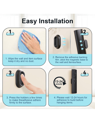 Soporte Magnético Autoadhesivo para Control Remoto Vaszu - 6 Unidades
