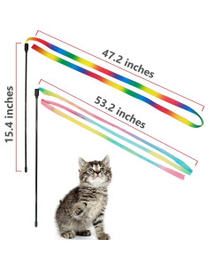 Varita Interactiva para Gatos LASOCUHOO Arcoíris 37cm - 2 Paquetes 2