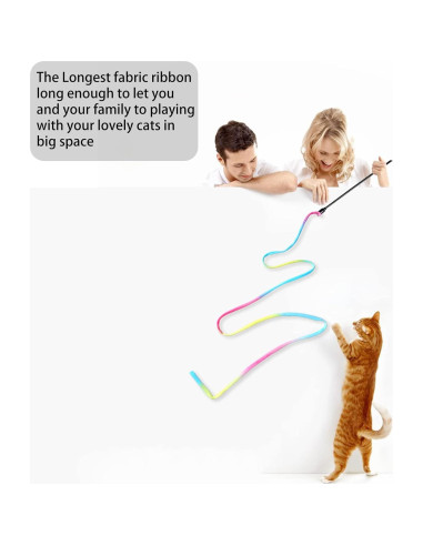 Varita Interactiva para Gatos M JJYPET 2 Pcs Cinta Colorida