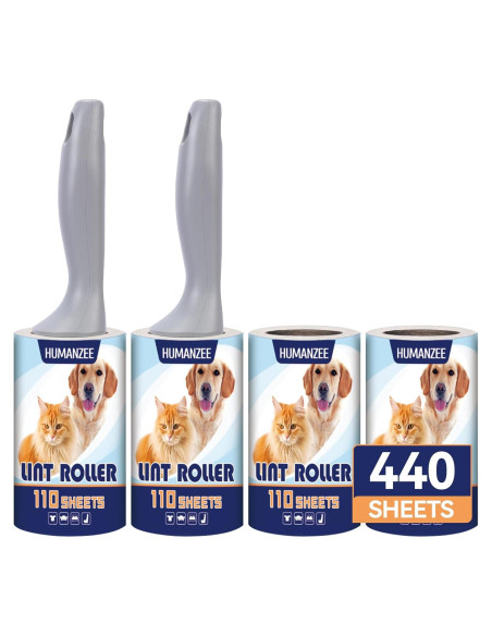 Rodillo de Pelusa Extra Pegajoso Humanzee - 440 Hojas y 2 Mangos