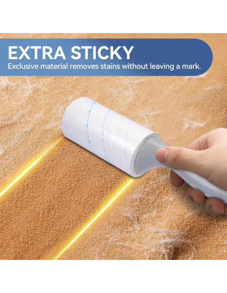 Rodillo de Pelusa Extra Pegajoso Humanzee - 440 Hojas y 2 Mangos