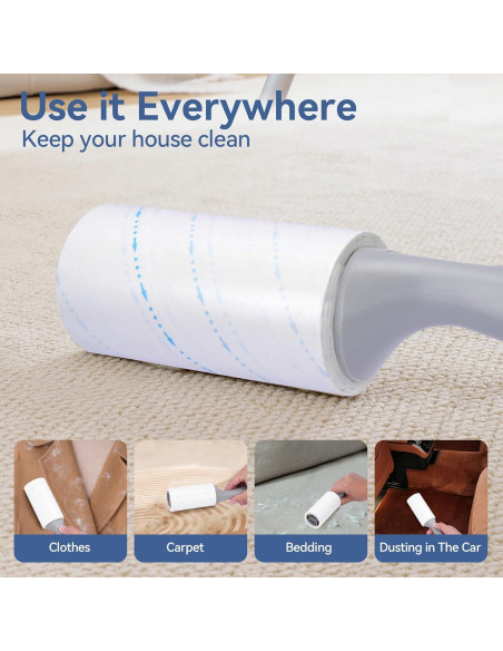 Rodillo de Pelusa Extra Pegajoso Humanzee - 440 Hojas y 2 Mangos