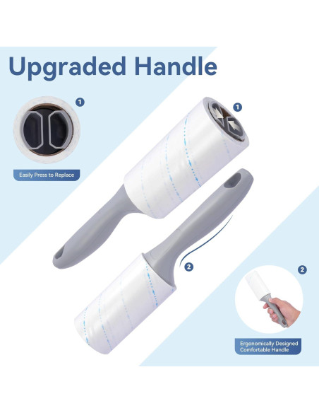 Rodillo de Pelusa Extra Pegajoso Humanzee - 440 Hojas y 2 Mangos